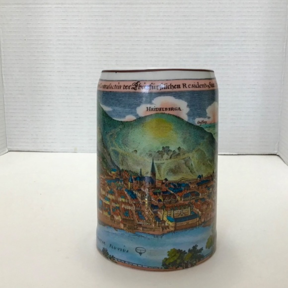 VTG Reutter Porzellan Heidelberg Germany Landscape Stoneware Ceramic Tall Mug - Picture 3 of 8